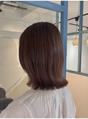 艶感ピンクオレンジ外ハネボブ