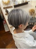 奥行きショート♪大人かわいい小顔ショート☆ホワイトハイライト