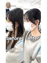 アマトウキョウ アユンチェ(AMA TOKYO×AYUNCHE)&nbsp;前髪顔まわり韓国ヘアレイヤーカットサイドバンク2wayバンク韓国