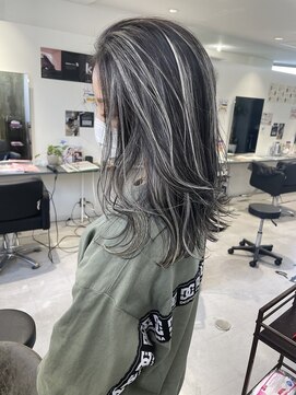 キング 枚方店(K!ng) ハイライトカラーミルクティーベージュレイヤーカット