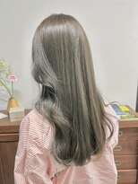 ヘアー アイス 御器所本店(HAIR ICI)&nbsp;ブリーチなしオリーブベージュ艶カラー夏カラー秋カラー