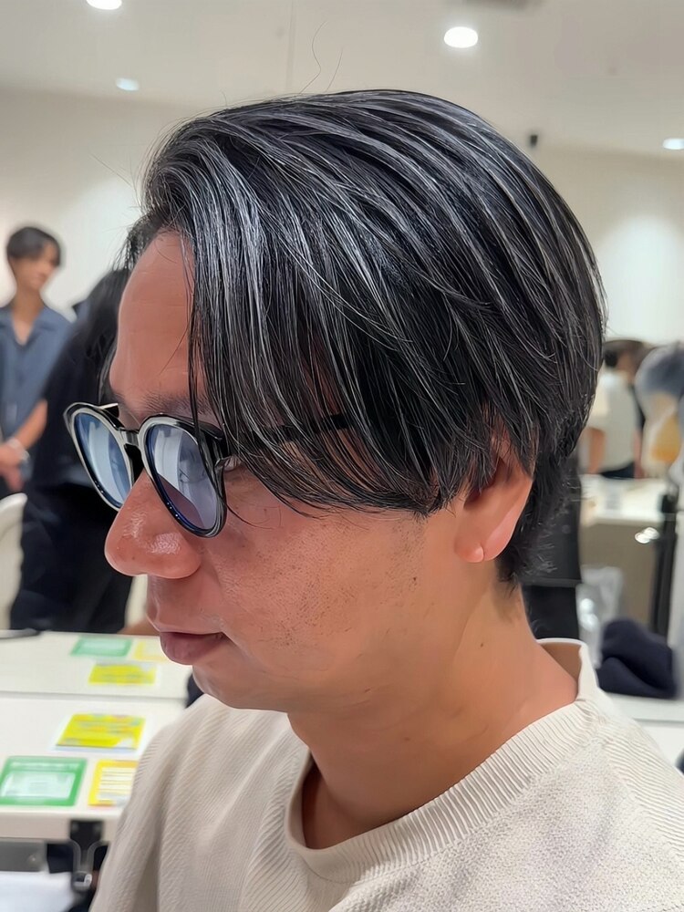 50代40代白髪ぼかしシルバーメッシュバレイヤージュ：L258253191