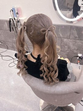リボンツインテール／心斎橋ヘアセット