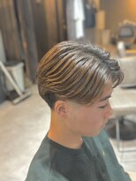 Men's salon Swell 成田店 Men'sパーマ/Men'sカット/眉毛【メンズサロン スウェル】&nbsp;ブラウンカラー×マッシュセンターパート [#成田 #MEN'S]