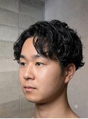 韓国風センターパート海外風センターパートミドルフェード