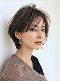大人ショートボブ白髪ぼかし脱白髪染め40代50代60代♪