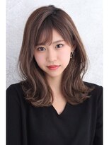 シェノン(hair make CHAINON) 働く女性にお勧めバング有り大人可愛い外ハネセミロング