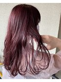 暖色で艶髪カラー