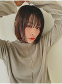 ボブ/前下がりボブ/シースルーバング/髪質改善/酸性ストレート