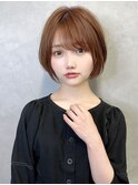 マッシュショート 斜めバング　フレンチカジュアル