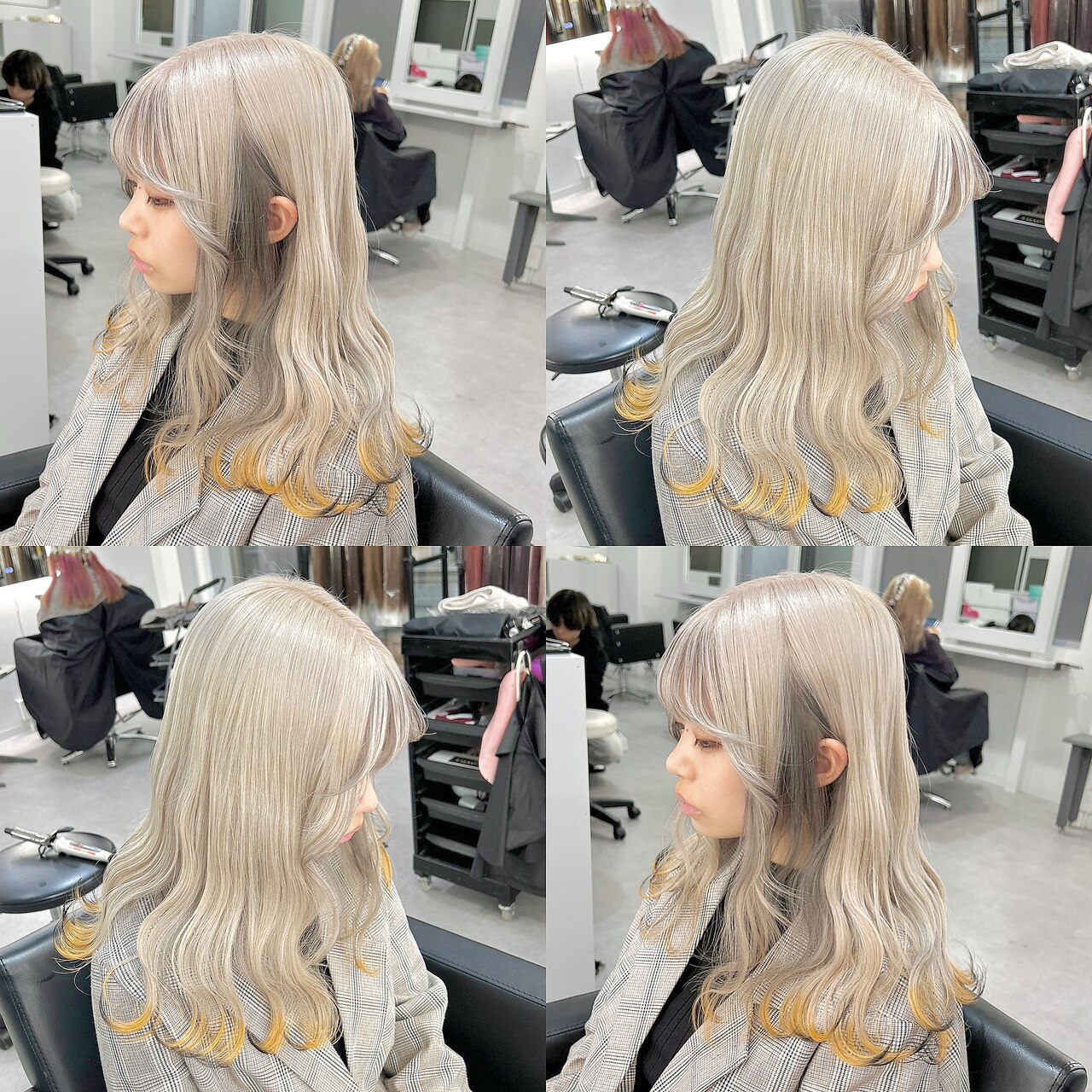 ホワイトベージュカラー×裾カラー/狐カラー：L199537631｜シェイロ