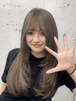 ビューブルー 亀戸錦糸町(VIEW BLUE)&nbsp;美髪カールピンクブラウンエアリーロングセミディ似合わせ前髪