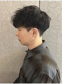 メンズナチュラルマッシュシャドウパーマ質感重視ニュアンス