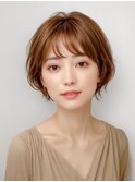 大人のふんわりひし形ショートボブ【桃山台/南千里/服部緑地】