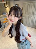 アイドルぱっつん/四つ編みハーフツイン