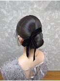王道◇結婚式・お呼ばれ◇シンプルタイトシニヨン