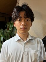 サンアタゴノット(san.atagonot)&nbsp;men'shair/サールカール/センターパート/ブルーブラック