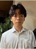 men'shair/サールカール/センターパート/ブルーブラック