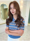 柔らかハニーベージュ/大人っぽレイヤーカット