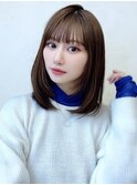 アッシュブラウン似合わせ大人可愛いくびれミディ韓国レイヤー