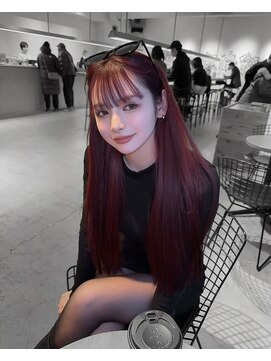 心斎橋カラー/心斎橋エクステ/チェリーレッド