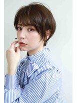 ムウ 難波(MOU)&nbsp;ボブクールショート前髪イメチェンピンクベージュ30代40代50代