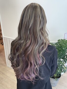 ネオリーブソラ 相模大野店(Neolive sola) ハイライト インナーカラー ラベンダーピンク 30