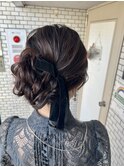 アップスタイル ヘアセット お呼ばれヘア