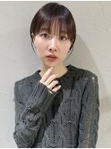 前髪あり耳掛け丸みくびれショートボブ20代30代40代50代（蘭）