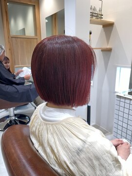 ファスナーグランデ(fustener grande) ブリーチなしカラー×切りっぱなしボブ