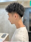 ショートアップバング×縦落ちツイスパ