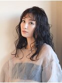 ウエットな質感　モードパーマ