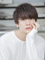 小久保styleフェザーパーマグレーブルーカラー刈り上げショート