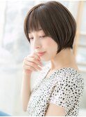 大人かわいいアースカラー小顔丸みショートc6越谷20代30代40代