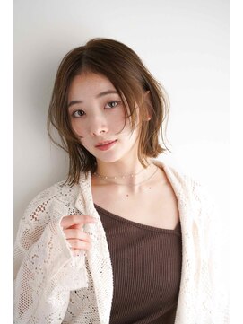 トクテ 高円寺(tokute) くびレイヤーエモージュ前髪モテベージュレイヤーミディ/高円寺