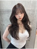 ミニウルフレイヤーカット顔周り前髪韓国ミディアムロング/博多