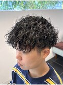 波巻きスパイラル 強さ40% メンズパーマ 堀江