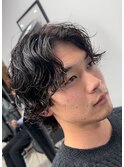 長岡シャドウパーマ緩めスパイラルパーマ波巻きパーマッシュ30代
