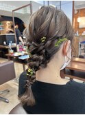 小花とラメを使ったあみおろしスタイル♪ 【延山styling】