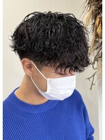 ネクストフォーヘアー(NEXT for hair)&nbsp;マッシュ 波巻きスパイラルパーマ  ナチュラル 黒髪