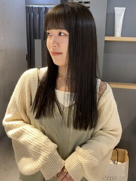 コフィー バイ メルト 吉祥寺(cofy by melt) 【中澤彩乃】ワイドバングオリーブグレージュぷつっとロング前髪