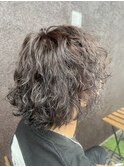 波巻きパーマハイライトカラー
