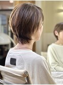 大人重めボブ＋白髪ぼかし＋生コラーゲントリートメント
