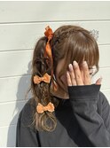 推し活ヘアメイク　サイドポニー　姫ヘアセット