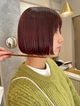 ポジ(poji) ピンクブラウン　艶髪　髪質改善　韓国風　顔まわり　顔周り