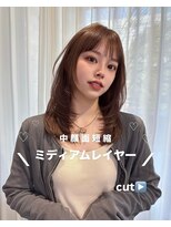 リリー(Lilley)&nbsp;中顔面短縮ミディアムレイヤーカット！韓国ヘア