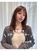 中顔面短縮ミディアムレイヤーカット!韓国ヘア