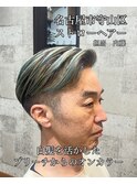 スキンフェード　シルバーアッシュ ニュアンスパーマ