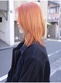 【表参道】オレンジ、ケアブリーチ、レイヤーカット