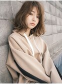 外ハネワンカール×ふわツヤ束感☆キュン髪小顔Aラインボブ♪